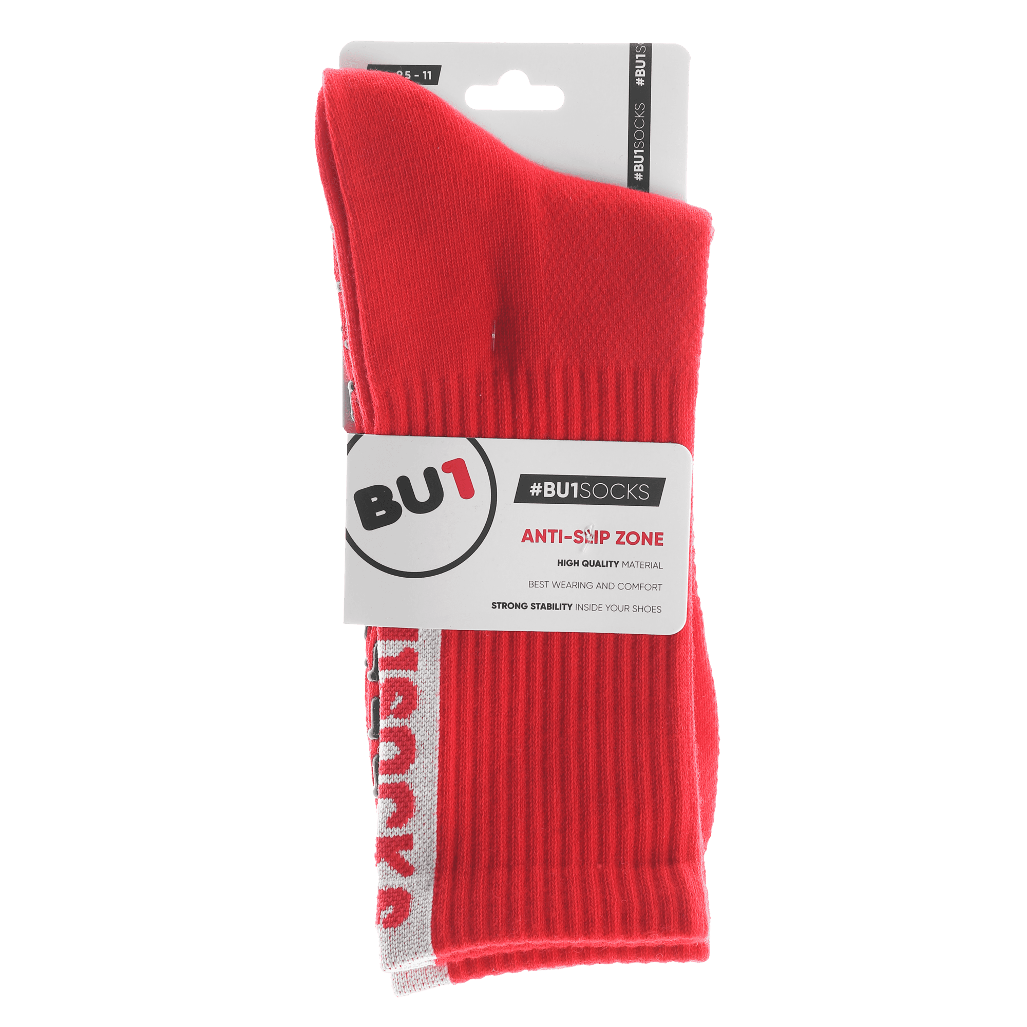 BU1 csúszásmentes zokni piros - szilikon