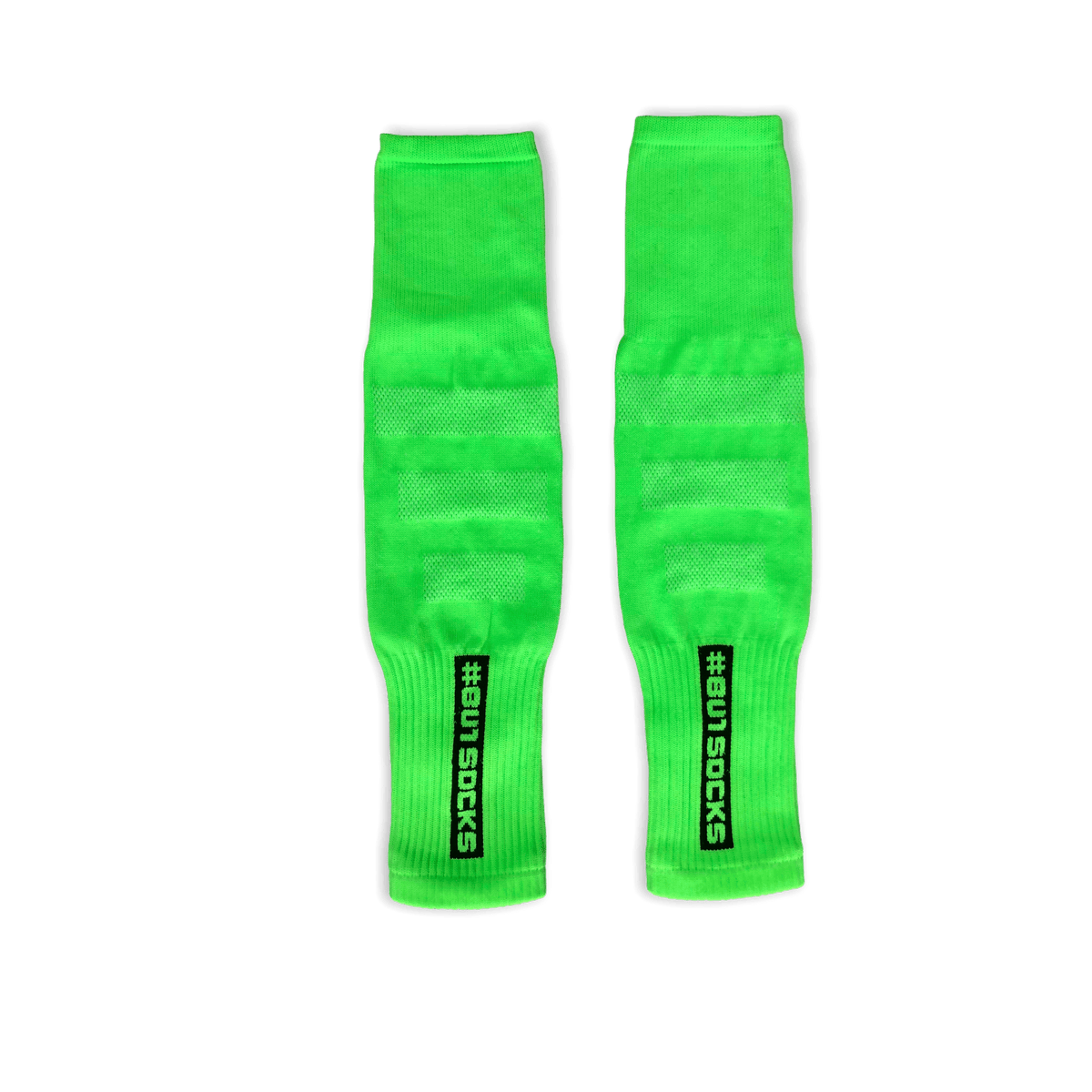 BU1 cleats neon green without socks